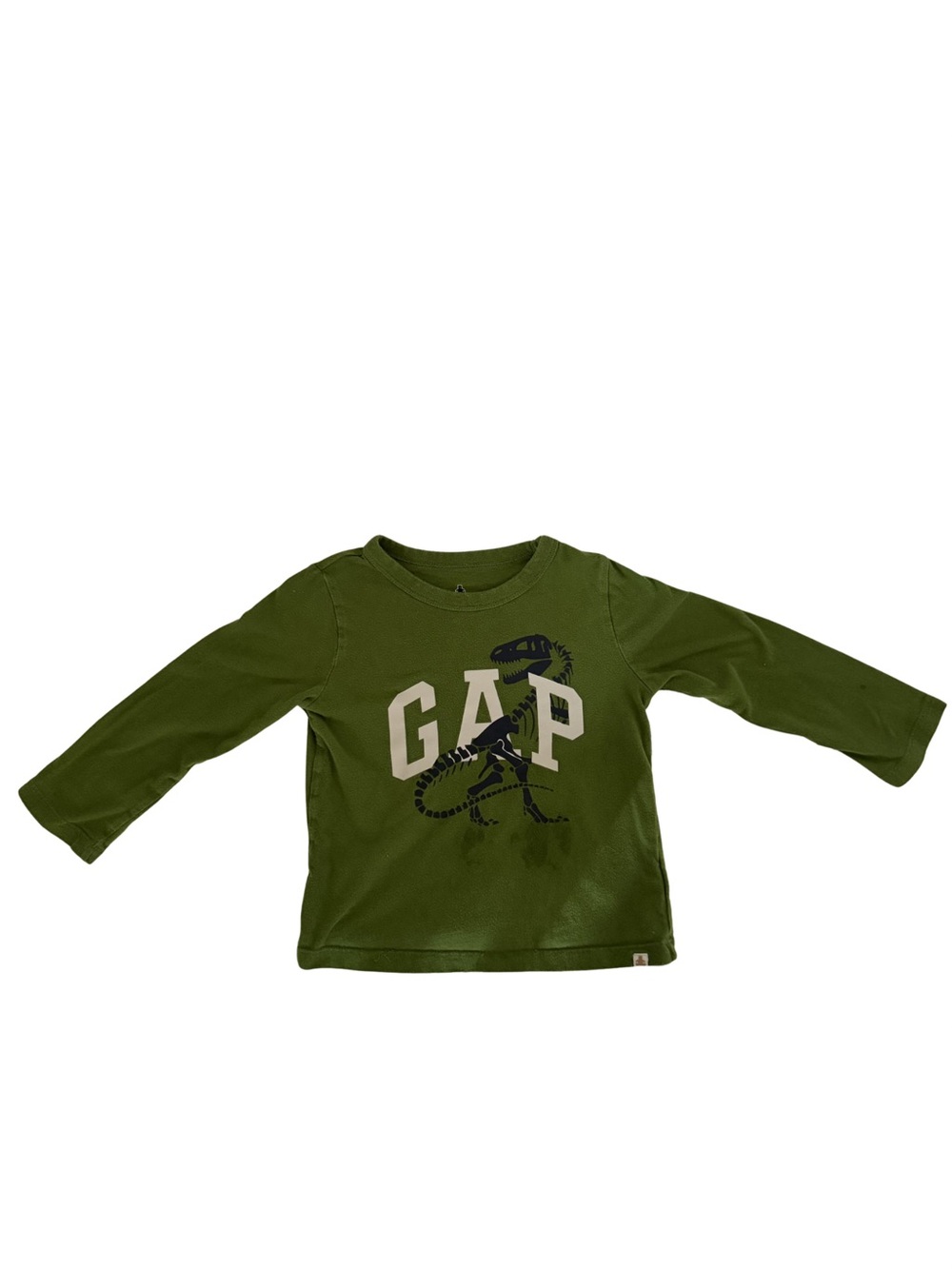 Baby Gap - Brannan Bear Gap Logo T-Rex Skeleton Long Sleeve Tee Olive 3Y